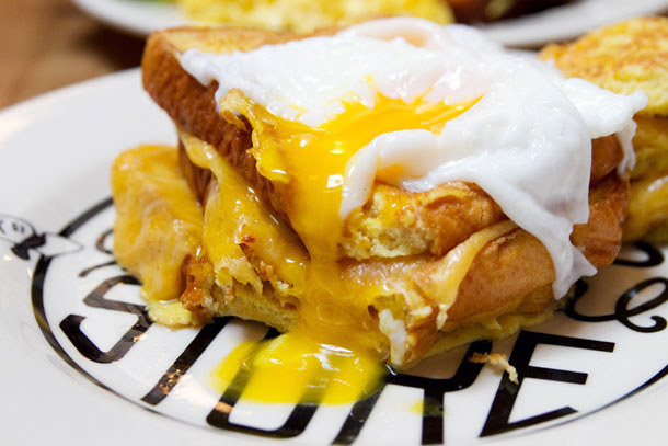 Listen up, people. THIS IS A FRENCH TOAST GRILLED CHEESE. Shopsin's is a cult NYC favorite, and this is only part of the reason why. Their menu is by far the largest and most amazing thing I've ever seen. You could go here every morning for the rest of your life and never have the same thing twice.