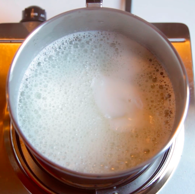On the stovetop, combine water + butter + sugar:
