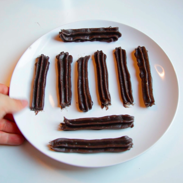 Toss the churros in the freezer to firm them up: