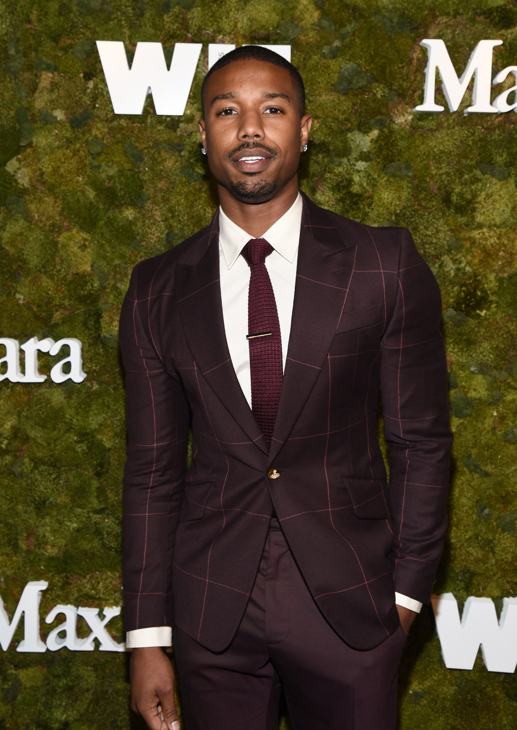 Michael B. Jordan in the tartan tuxedo