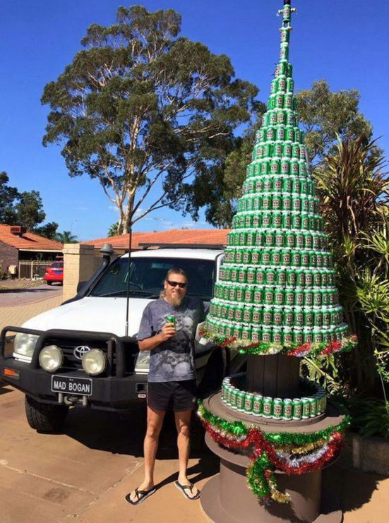 how to make a beer can christmas tree