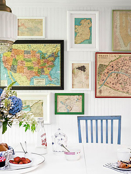 You can also use maps to make a wanderlust-lover's gallery wall.