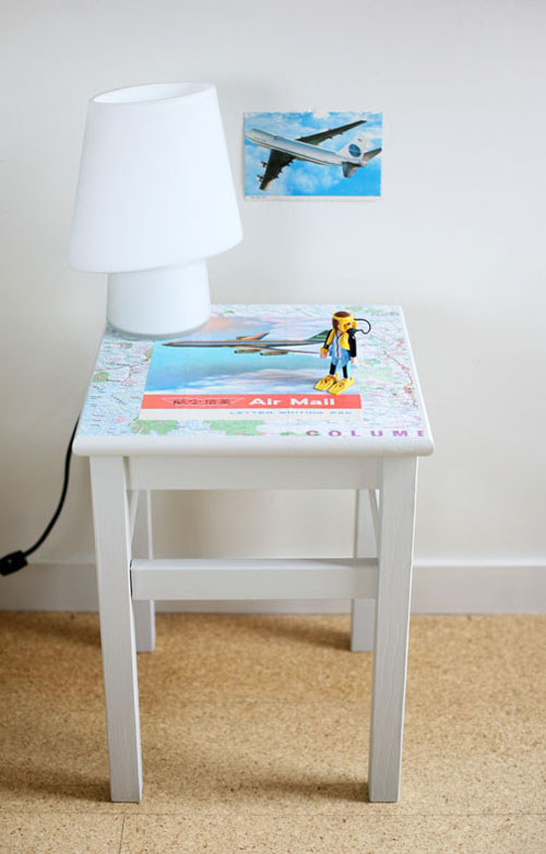 Or use two coats of Mod Podge to make a nighstand look THAT much cuter.