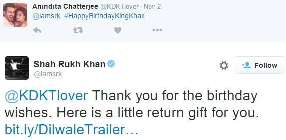 Here's a souvenir for 'Dilwale' fans from Shah Rukh Khan