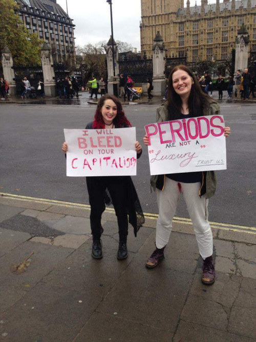 This Woman Protested Against The Tampon Tax By Free-Bleeding Outside  Parliament