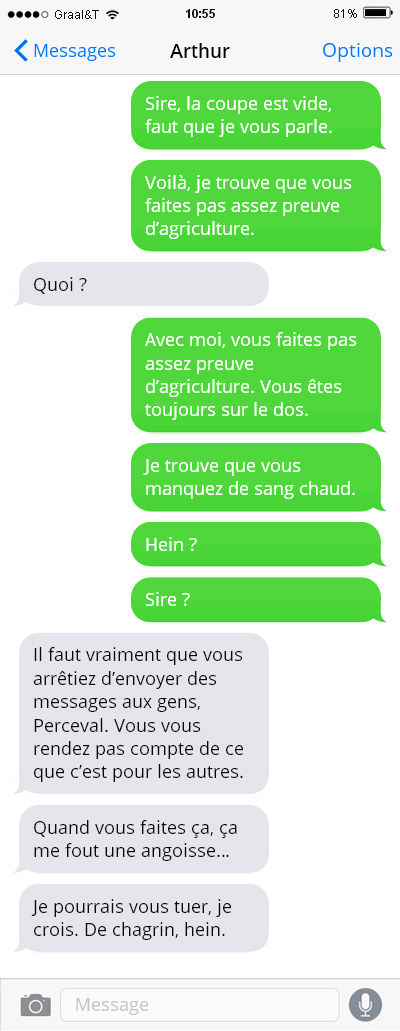 Si Les Personnages De Kaamelott S Envoyaient Des Textos