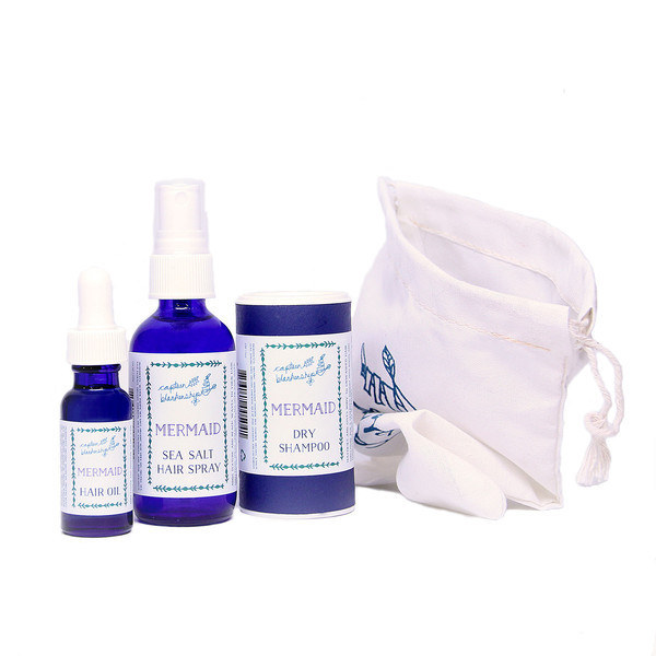 This kit includes travel-size sea salt hair spray, dry shampoo, and beachy hair oil for your mermaid locks. Get it here ($45).