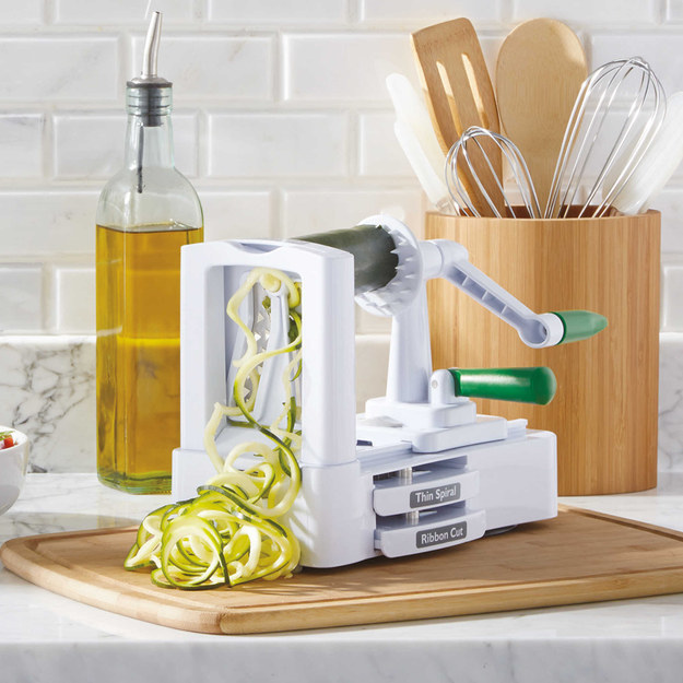 A spiral vegetable cutter for making healthy "pasta" that'll cook up in just a few minutes.