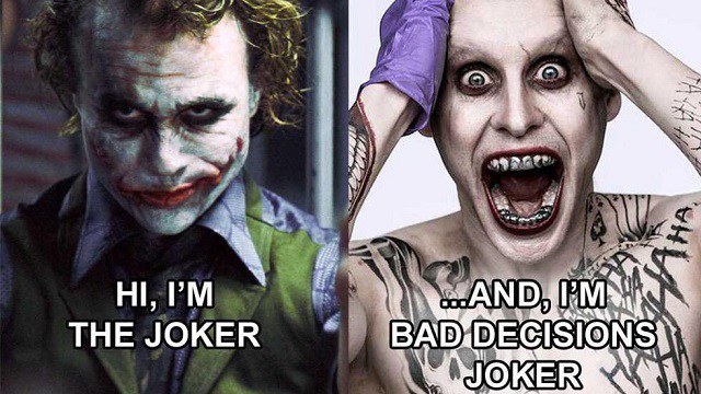7. Quand on a appris que Jared Leto allait jouer le Joker. 