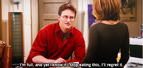 In theory, if one is meant to eat their feelings, one does not stop. Cannot stop, in fact.