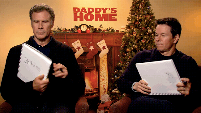 Will wrote, "Shitass." Mark wrote, "Fuck you!"Will: I was gonna write that, but I decided to do a comedy one.Mark: Yeah, that's, really funny. Wow.