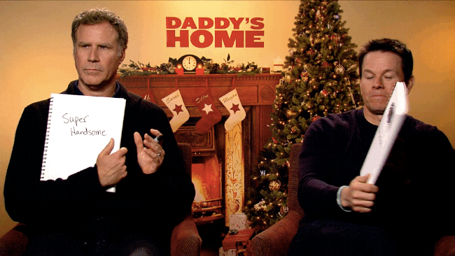 Will wrote, "Super handsome." Mark wrote, "Nice hair."Will: Oh, okay!