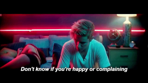 But after all this arguing Justin just doesn't get if she's happy to be away from him or upset. Like girl you were just crying over me? So you do or do not want to be with me?