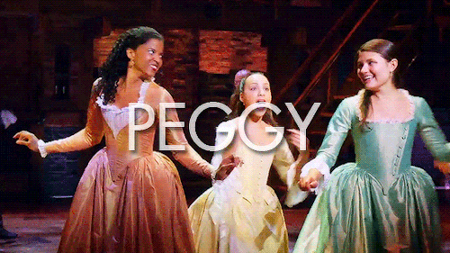 Angelica!!!! Eliza!!! And the girl who's double cast. This song is pretty catchy, we get some killer Renée Elise Goldsberry rapping, some Philippa Soo perfection, and it introduces us to the character we all most identify with, Peggy. #Peggy2015
