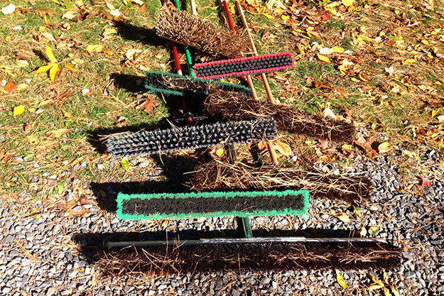 A winter broom needs to handle all kinds of material, from sand and gravel to leaves and pine needles to ice and rocks. The Sweethome considered 14 outdoor brooms in more than 25 hours of testing, including at a Boy Scouts Audubon Society sanctuary, and picked the O'Cedar 24 Multi-Surface Push Broom. It sweeps up all sorts of material, and it has synthetic bristles, which won't rot. The broom also has a unique, beefy fastener between its head and handle that, unlike competitors' connections, didn't unscrew or pop off during our testing.