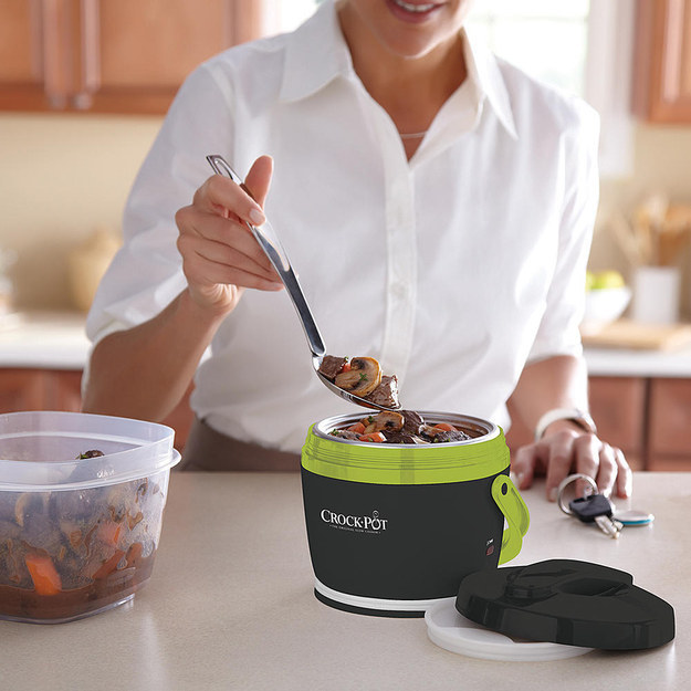 Crockpot Electric Lunch Box, Portable Food Warmer for On-the-Go, 20-Ounce,  Grey/Lime