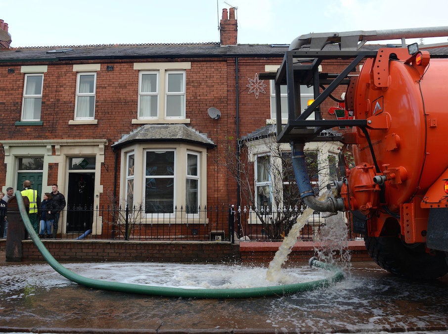 The clear-up operation in Carlisle, Cumbria