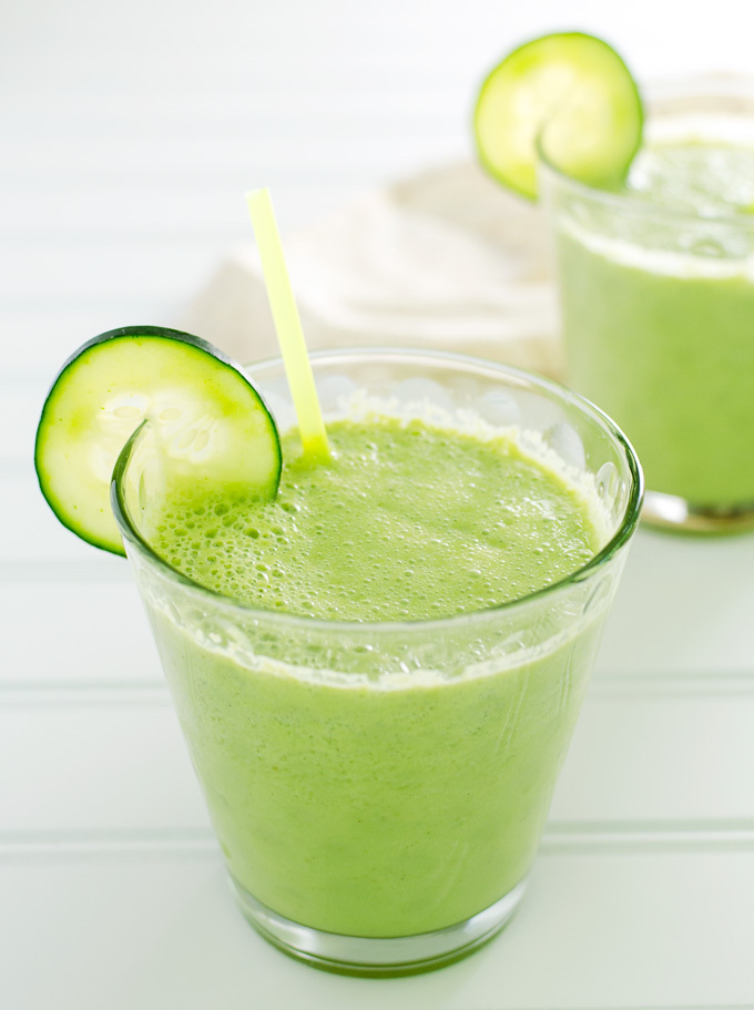 Packed with nutritious plant-based ingredients - including avocado, spinach and hemp seeds - this cucumber ginger smoothie is clean, light and creamy.