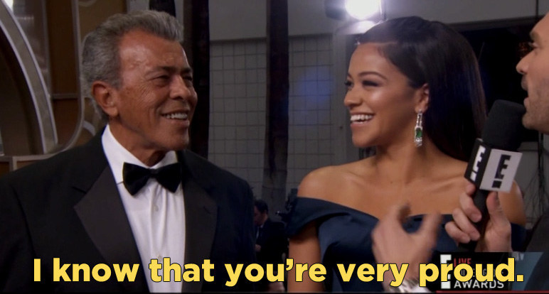 Gina Rodriguez Is The Cutest And Brought Her Dad To The Golden Globes 