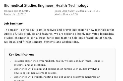 Apple-Branded Health Hardware Products' Teased in Job Listing