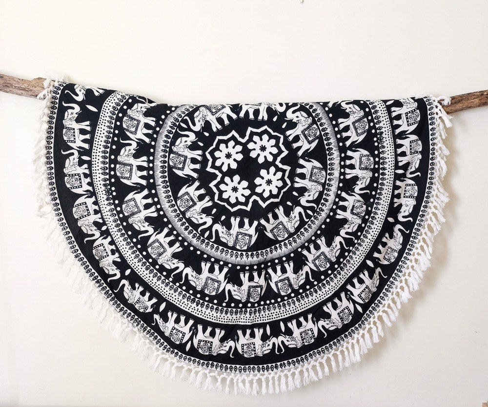 This non-traditional throw is lined and made with vegan/cruelty free fibers and inks. Find it here .