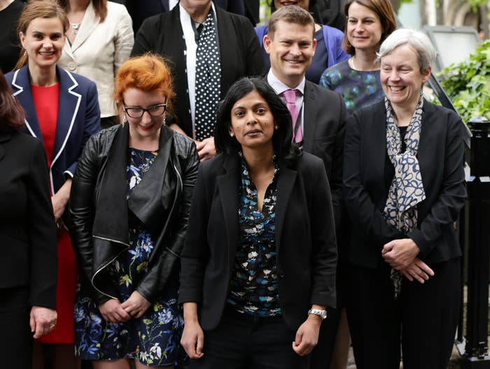Rupa Huq (centre) with Labour colleagues