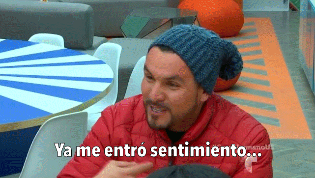 Here, he was saying how much he wants to enjoy his time in the house to the max, so much he doesn't even want to sleep. Agustín is a gardener from Mexico. 💚