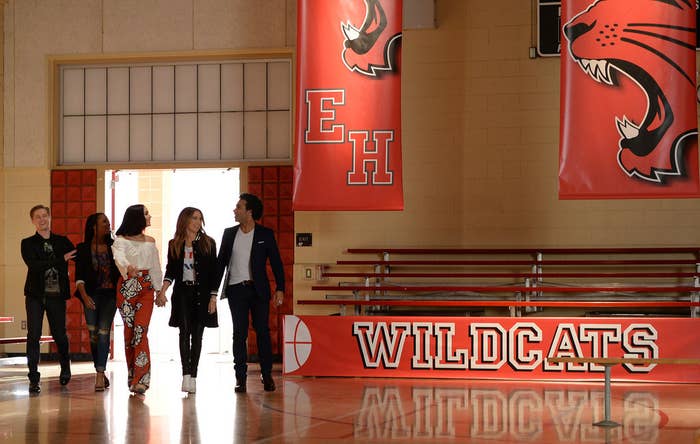 In the film franchise, Hudgens played Gabriella Montez, Tisdale played Sharpay Evans, Bleu played Chad Danforth, Grabeel played Ryan Evans, and Coleman played Taylor McKessie.