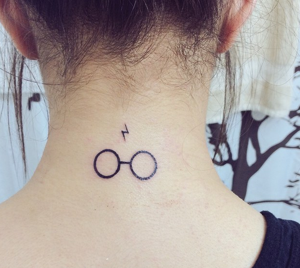 Harry Potter scar and glasses tattoo