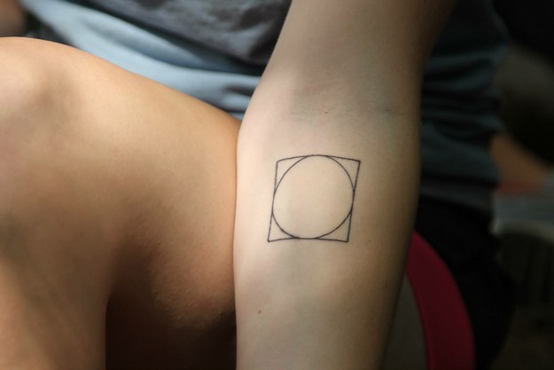 circle in a square tattoo