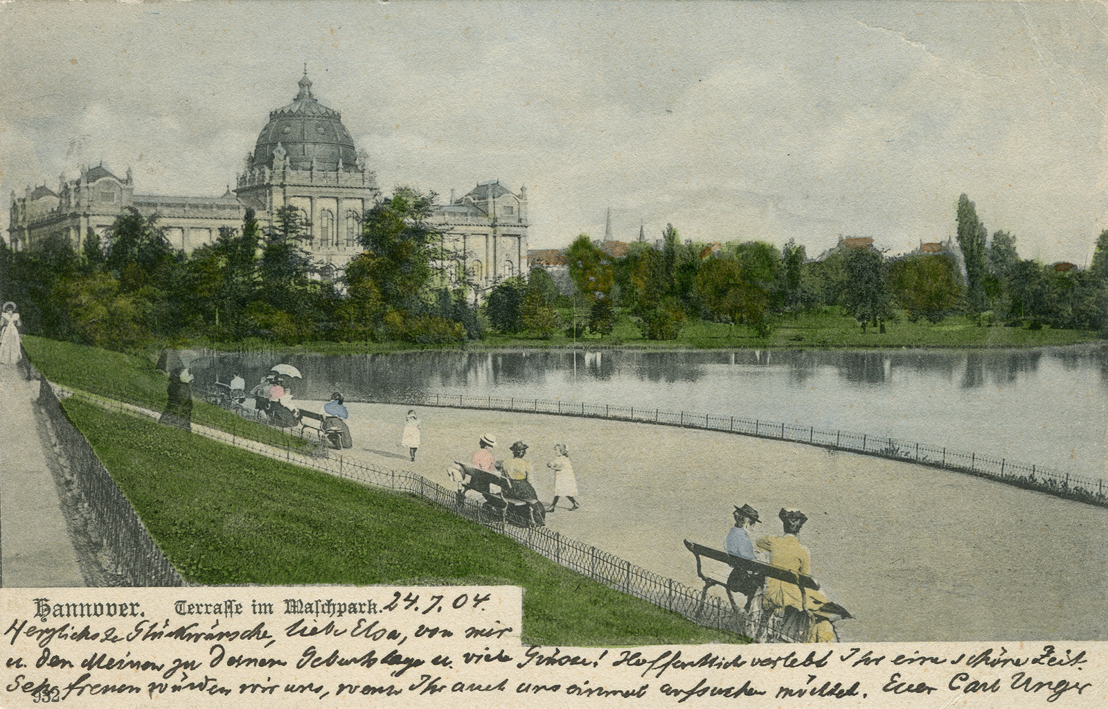 Etwa 1904. Mit dem mit dem Provinzialmuseum, dem heutigen Landesmuseum, im Hintergrund.