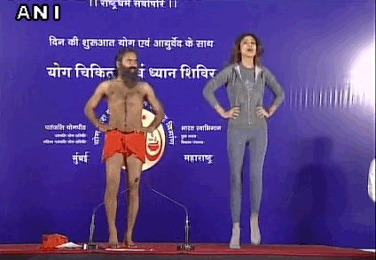 Please Drop Everything You're Doing And Watch Baba Ramdev Doing Aerobics  With Shilpa Shetty