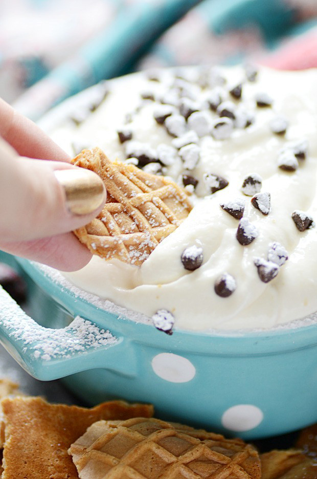 Dips can come in dessert form too. This one is essentially the inside of a cannoli. Get the recipe here.