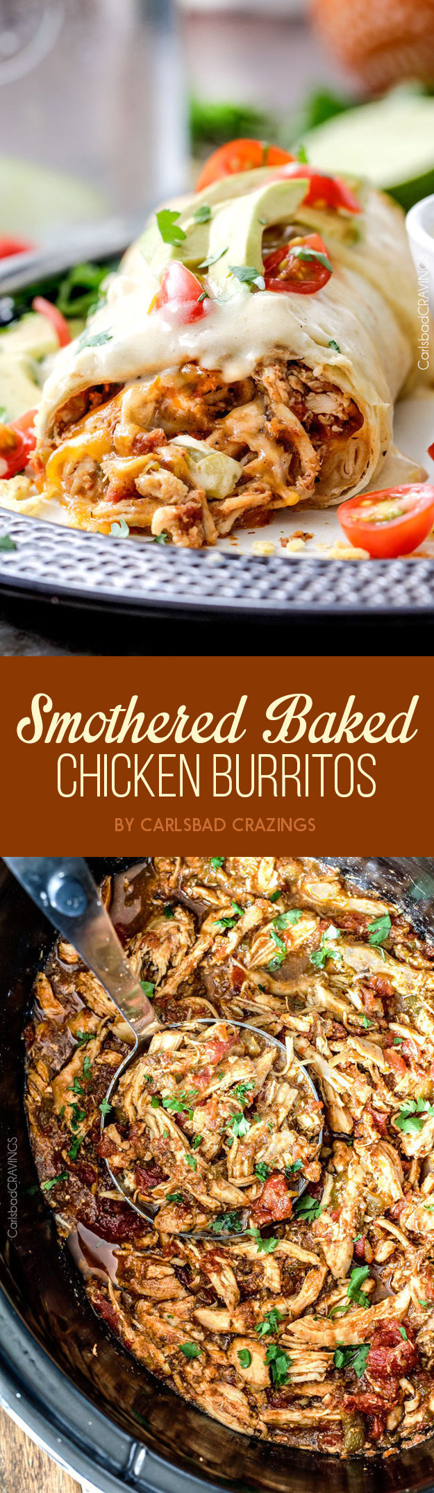 This is just what the doctor ordered: slow cooker Mexican chicken baked in a burrito and smothered in a chili sour cream sauce. Get the recipe here.