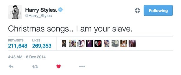 Christmas songs... I am your slave.