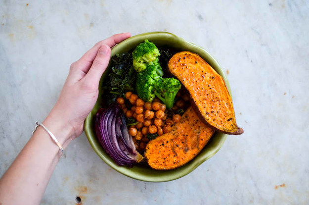 Wednesday: Protein-Packed Vegan Sweet Potato, Kale, and Chickpea Bowl