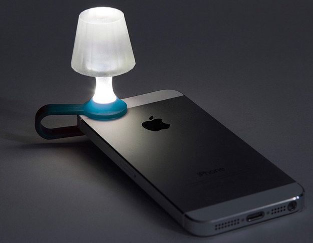 A teeny tiny lamp powered by your phone's flashlight.