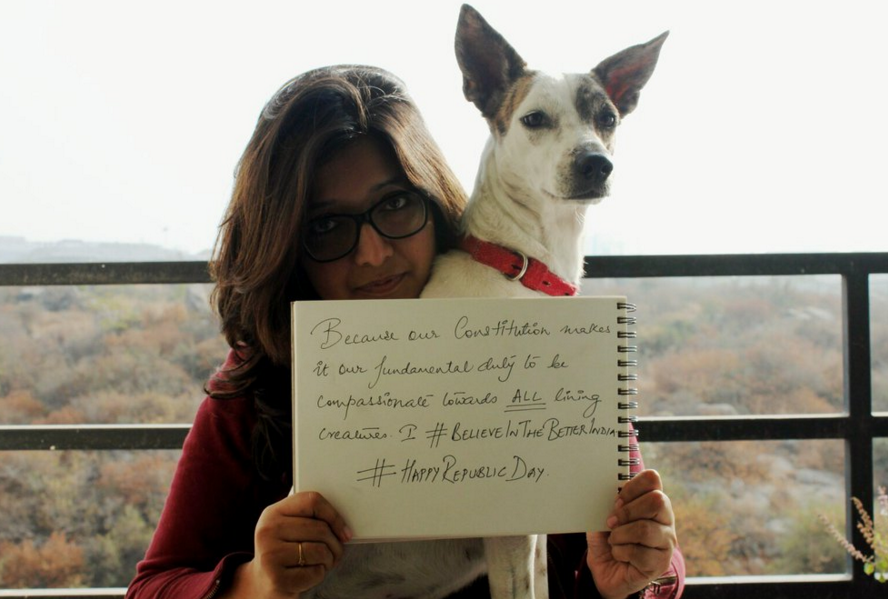 "Because our constitution makes it our fundamental duty to be compassionate towards ALL living creatures. I #BelieveInTheBetterIndia. #HappyRepublicDay."
