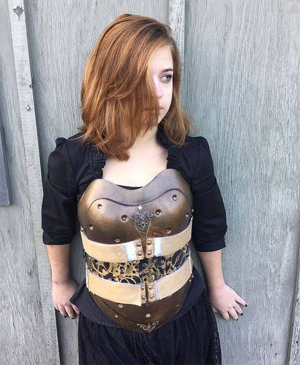 This Girl Transformed Her Back Brace Into Steampunk Armor And It's