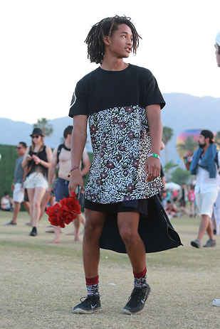 Jaden Smith Looks Stunning Shirtless in a Skirt With a Flower in His Hair  for 'Vogue Korea
