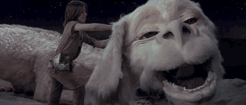 He says things like "I like children.." and his face when Atreyu scratched his "itch." Mhmm.
