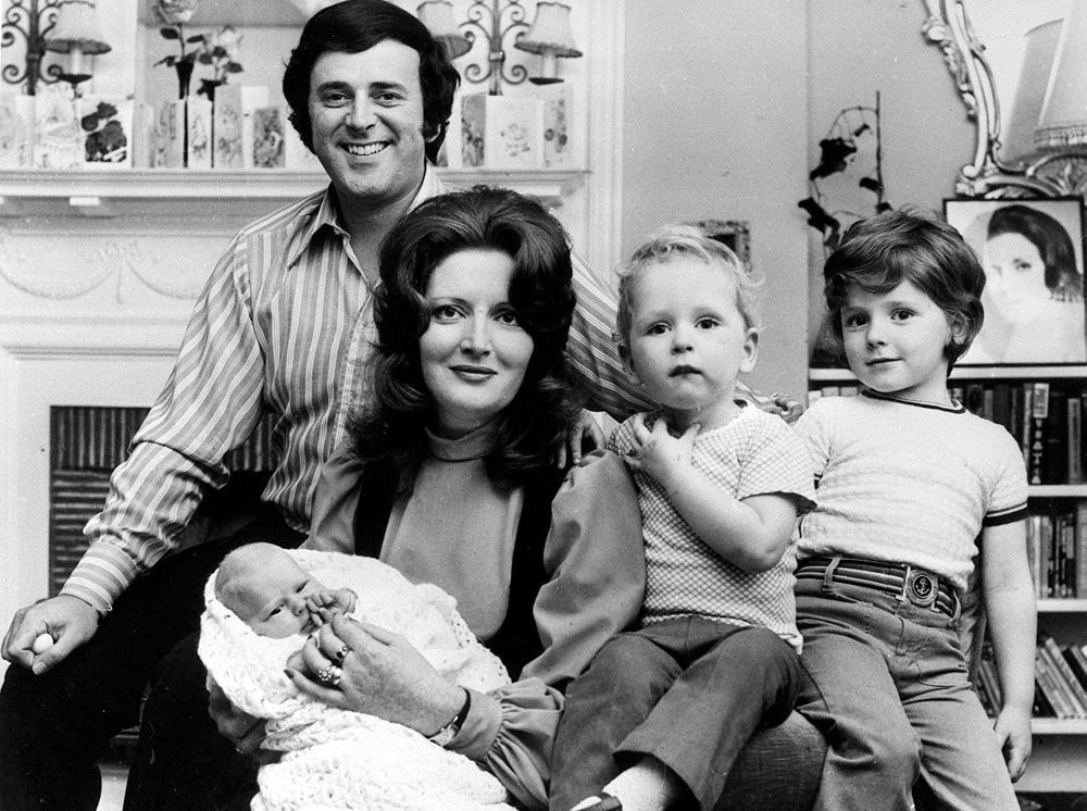 Sir Terry Wogan and his wife Helen with their baby daughter Katherine at three weeks old, and their sons Alan, 5 (right), and Mark, 2 in 1972.