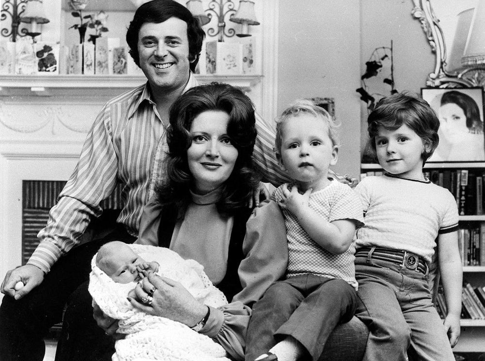 Sir Terry Wogan and his wife Helen with their baby daughter Katherine at three weeks old, and their sons Alan, 5 (right), and Mark, 2 in 1972.