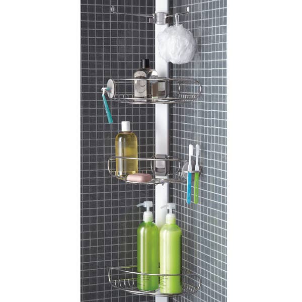 I got one for Christmas and my life has never been the same. It's a bit expensive but so worth it. This caddy has a tension rod that fits high ceilings and it stays perfectly in place, unlike many cheaper models. Find it here for $128.