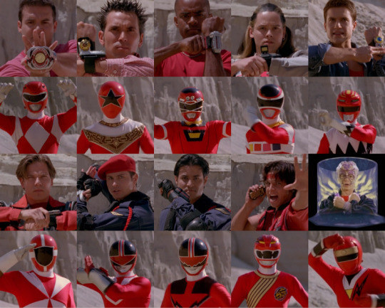 20 squares of different power rangers
