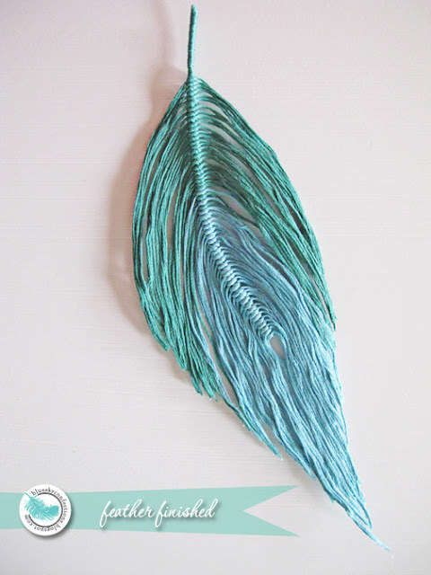 Make one-of-a-kind feathers with scraps of yarn.