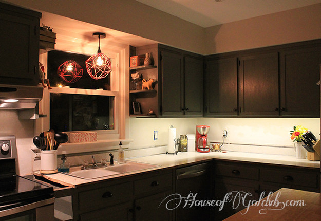 Then install plug-in under-cabinet lighting to ~illuminate~ your fancy new kitchen.