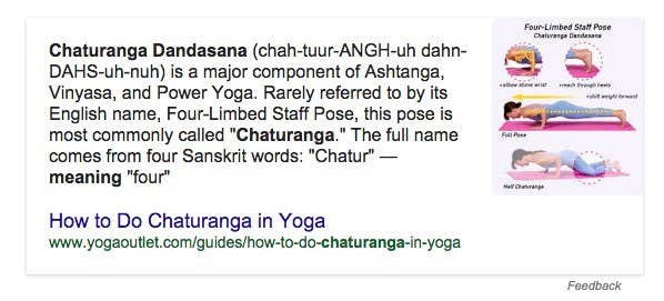 "Chaturanga Dandasana or Four-Limbed Staff Pose, also known as Low Plank, is a Yoga asana, in which a straight body parallel to the ground is supported by the toes and palms, with elbows at a right angle"