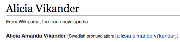 First of all, this is how you pronounce her name. I don't personally understand what the below means, but maybe if you have a friend from Sweden they can help you figure that out.