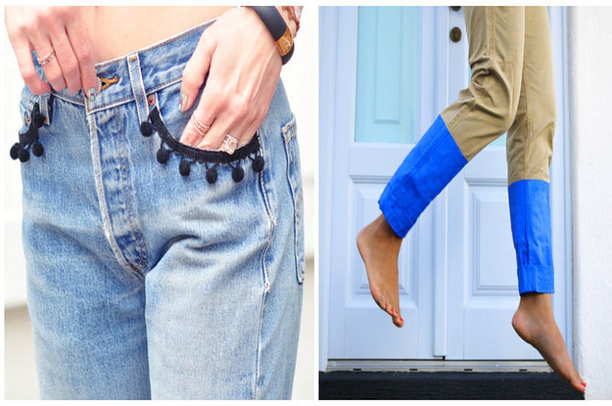 Приклеенные джинсы. Переработанные джинсы. Старые джинс Мем. Висящие на руке джинсы.